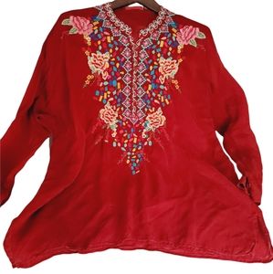 JOHNNY WAS EMBROIDEREDTUNIC SIZE M